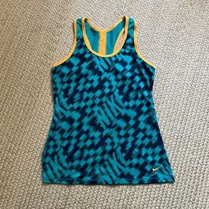 Nike Dri-Fit Tan Top Slim Fit Size Large- Women’s (Teal and Navy)